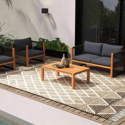 8-Piece Outdoor Furniture Set-Solar Umbrella Bistro Set Conversation Set Chaise Lounger Folding Bed Side Table Swing
