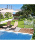 8-Piece Outdoor Furniture Set-Solar Umbrella Bistro Set Conversation Set Chaise Lounger Folding Bed Side Table Swing
