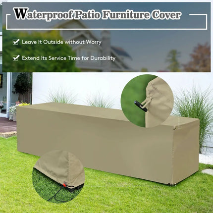8 Pieces Patio Rattan Furniture Set with Storage Waterproof Cover and Cushion-Off White - Off White - Outdoor Sectionals