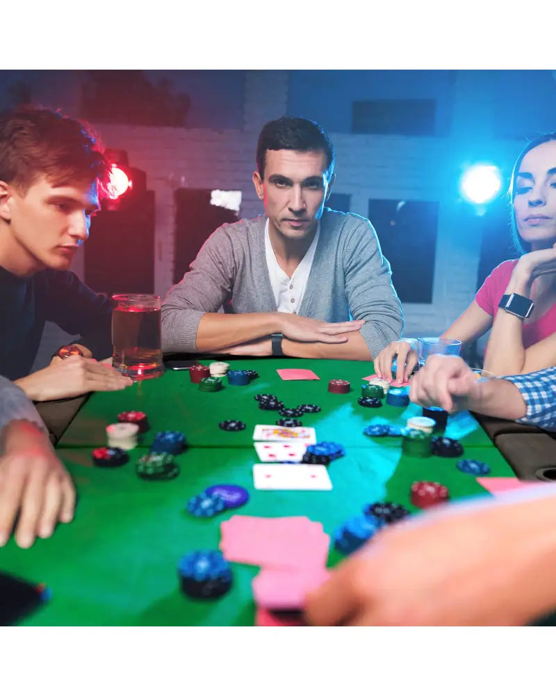 8 Players Texas Holdem Foldable Poker Table-Green - Green - Game Room