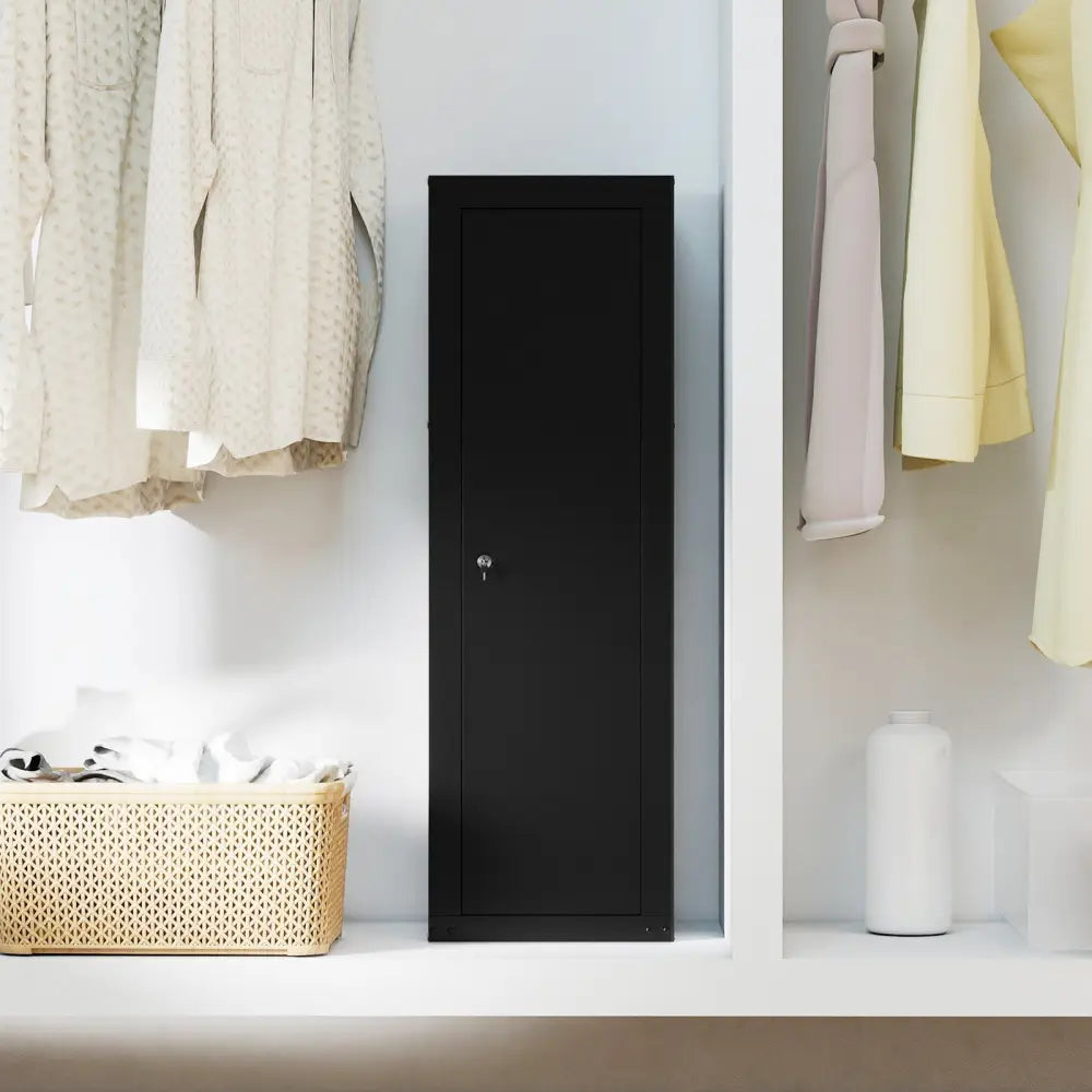 8 Rifle Safe Large Gun Cabinet with Storage Shelf-Black - Black - Safe Box