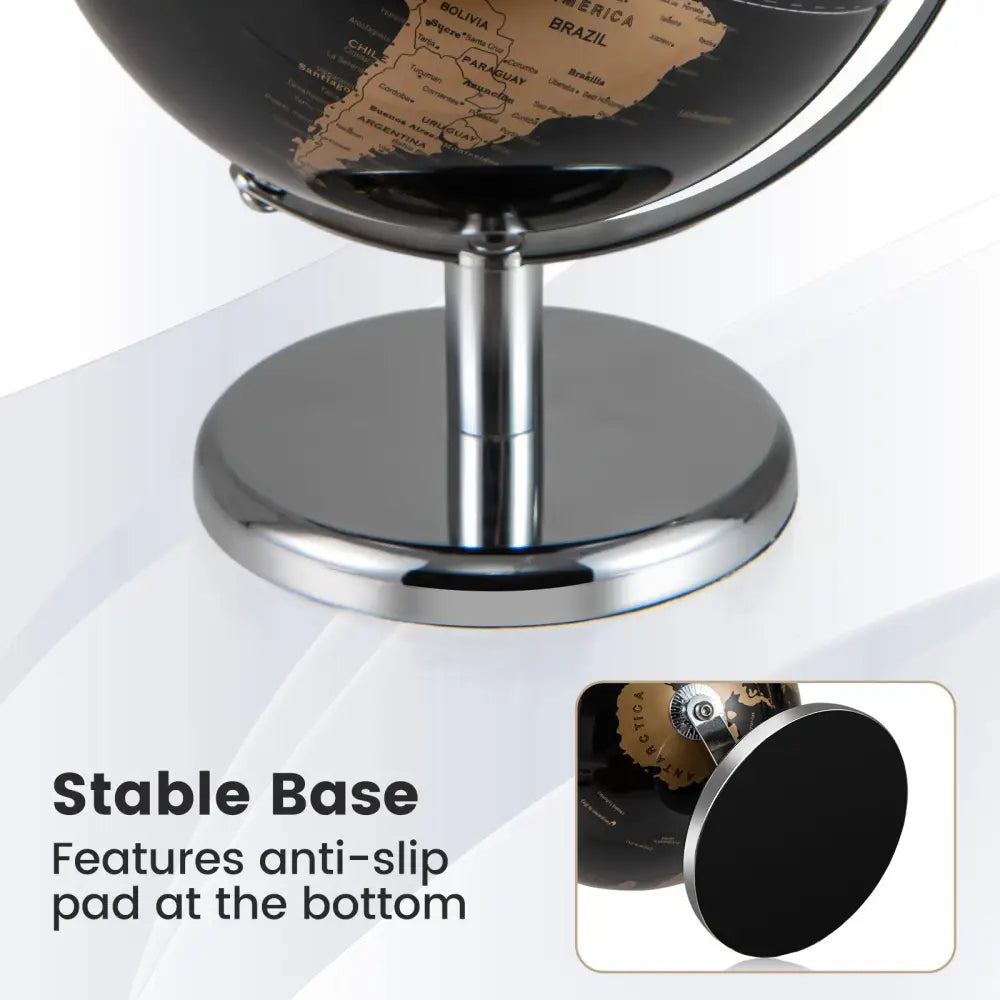 8’’ World Globe Modern Decorative Tabletop Earth Globe-Golden - Golden - Learning Toys