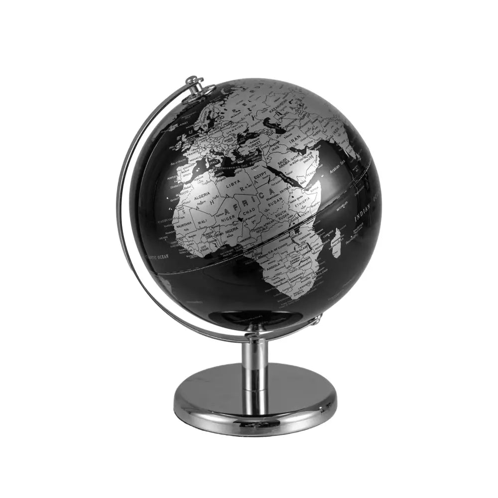 8’’ World Globe Modern Decorative Tabletop Earth Globe-Silver - Silver - Learning Toys
