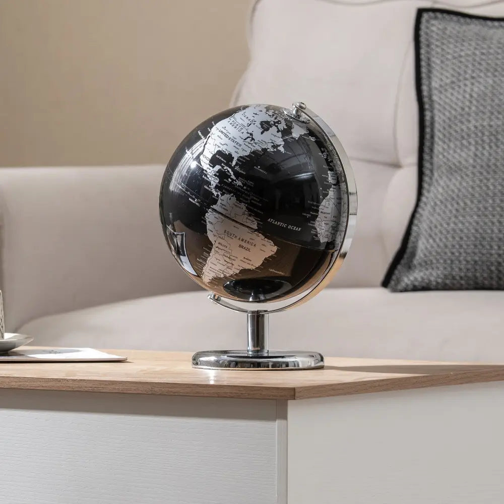 8’’ World Globe Modern Decorative Tabletop Earth Globe-Silver - Silver - Learning Toys