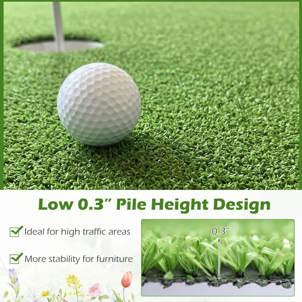 8 x 5 Feet Artificial Turf Rug with Low 0.3 inch Pile Height-S - Outdoor Decor