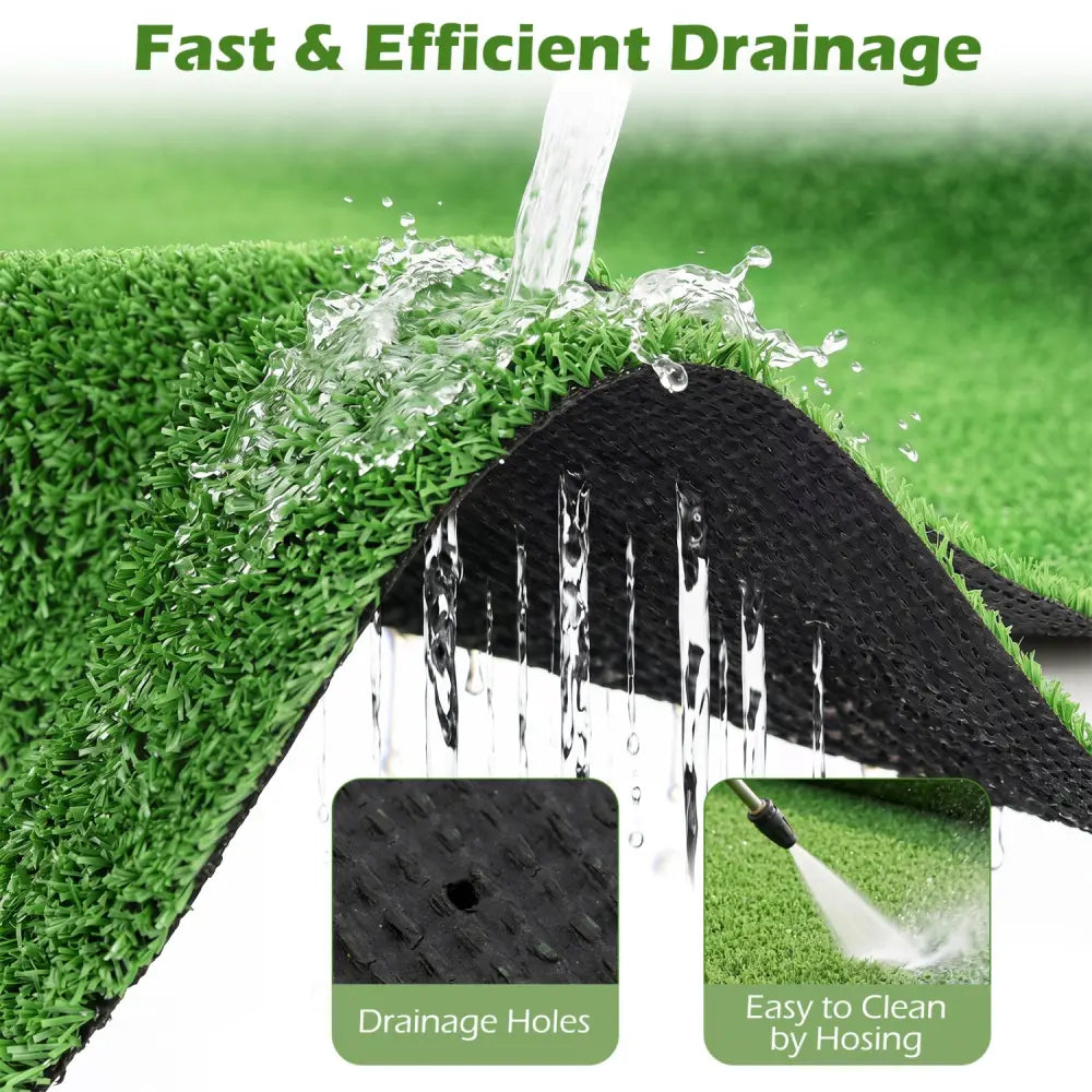 8 x 5 Feet Artificial Turf Rug with Low 0.3 inch Pile Height-S - Outdoor Decor