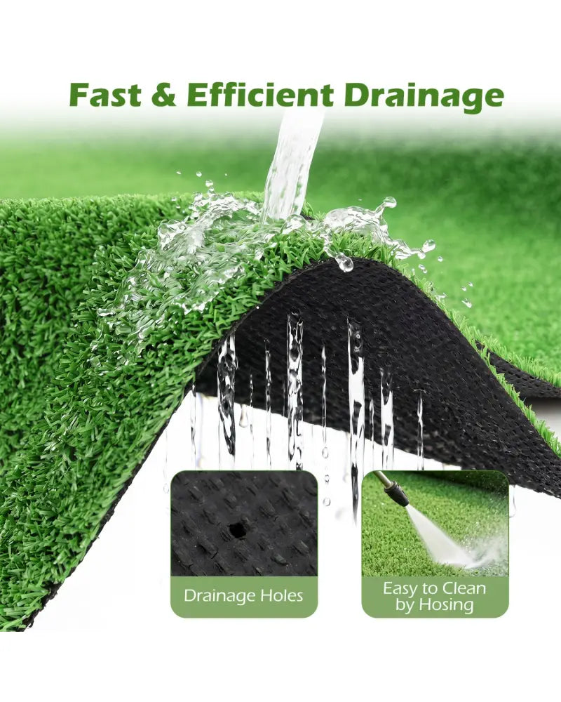 8 x 5 Feet Artificial Turf Rug with Low 0.3 inch Pile Height-S - Outdoor Decor