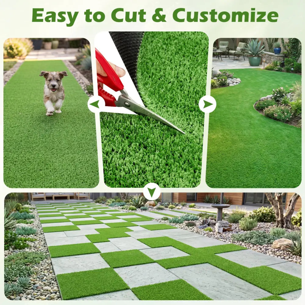 8 x 5 Feet Artificial Turf Rug with Low 0.3 inch Pile Height-S - Outdoor Decor