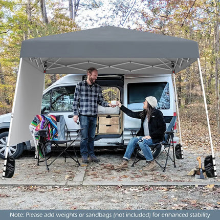 8 X 8 Feet Pop up Canopy Tent with 1 Sidewall and Portable Backpack-Gray - Gray - Canopies