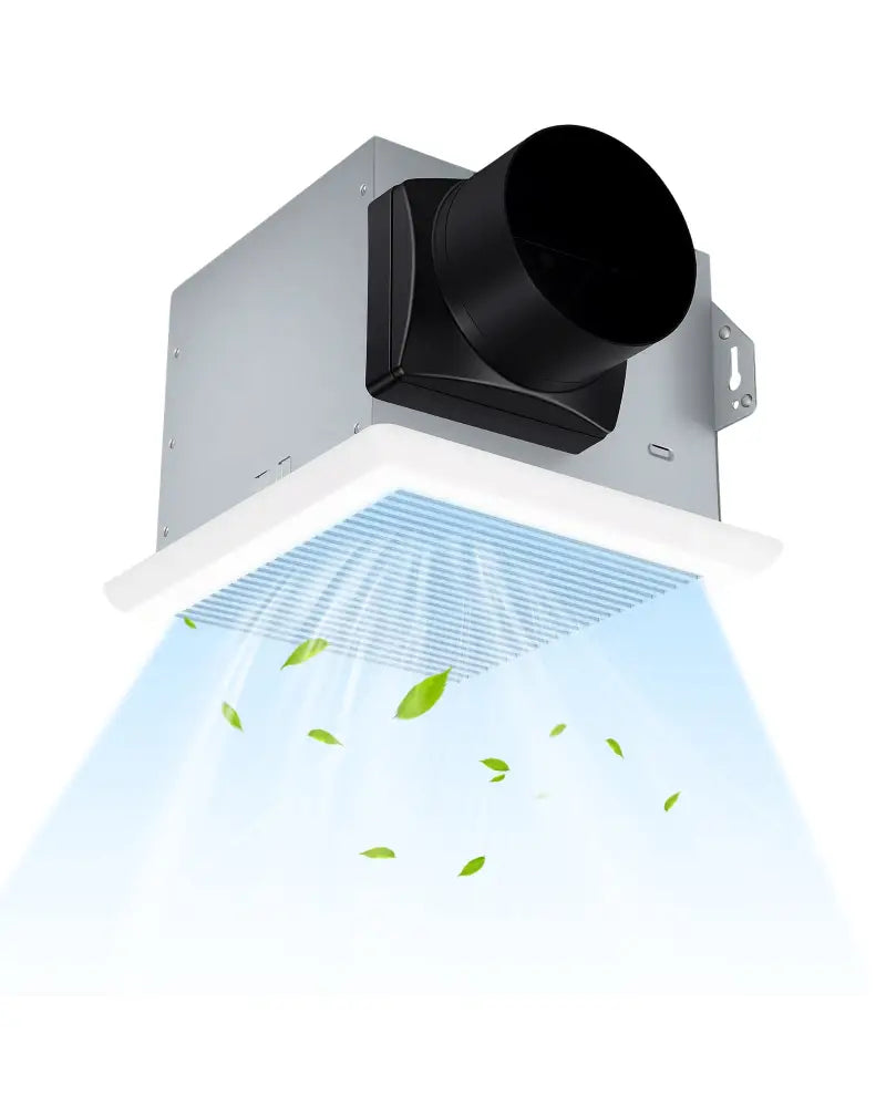 80 CFM Bathroom Exhaust Fan with Metal Housing and 4 Inches Duct - White - Ventilation Fans