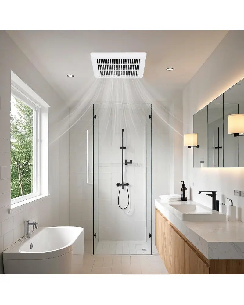 80 CFM Bathroom Exhaust Fan with Metal Housing and 4 Inches Duct - White - Ventilation Fans