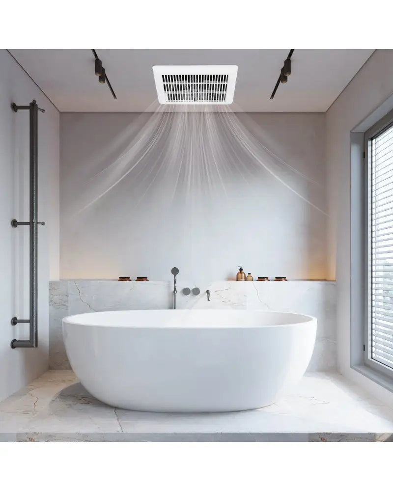 80 CFM Bathroom Exhaust Fan with Metal Housing and 4 Inches Duct - White - Ventilation Fans