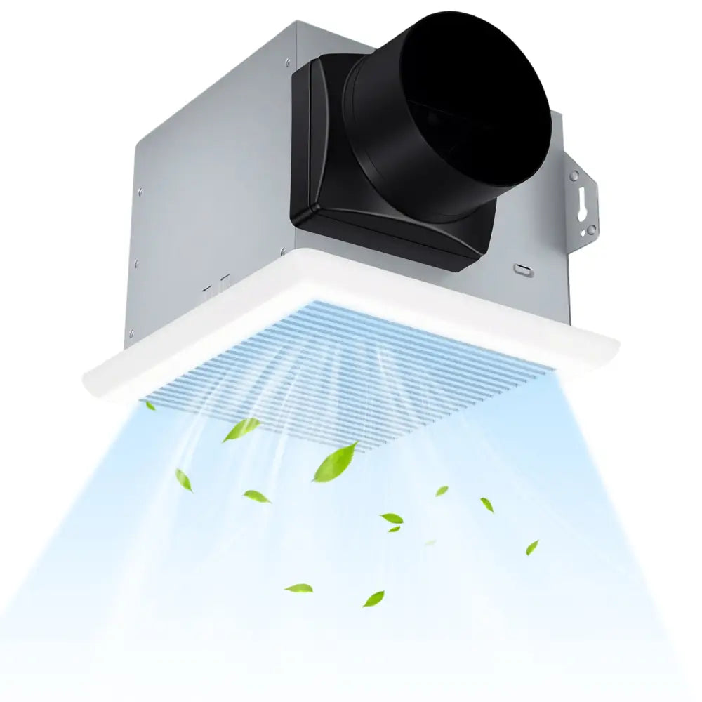 80 CFM Ceiling Mount Bathroom Exhaust Fan with Metal Housing and 4 Inches Duct - White - Ventilation Fans