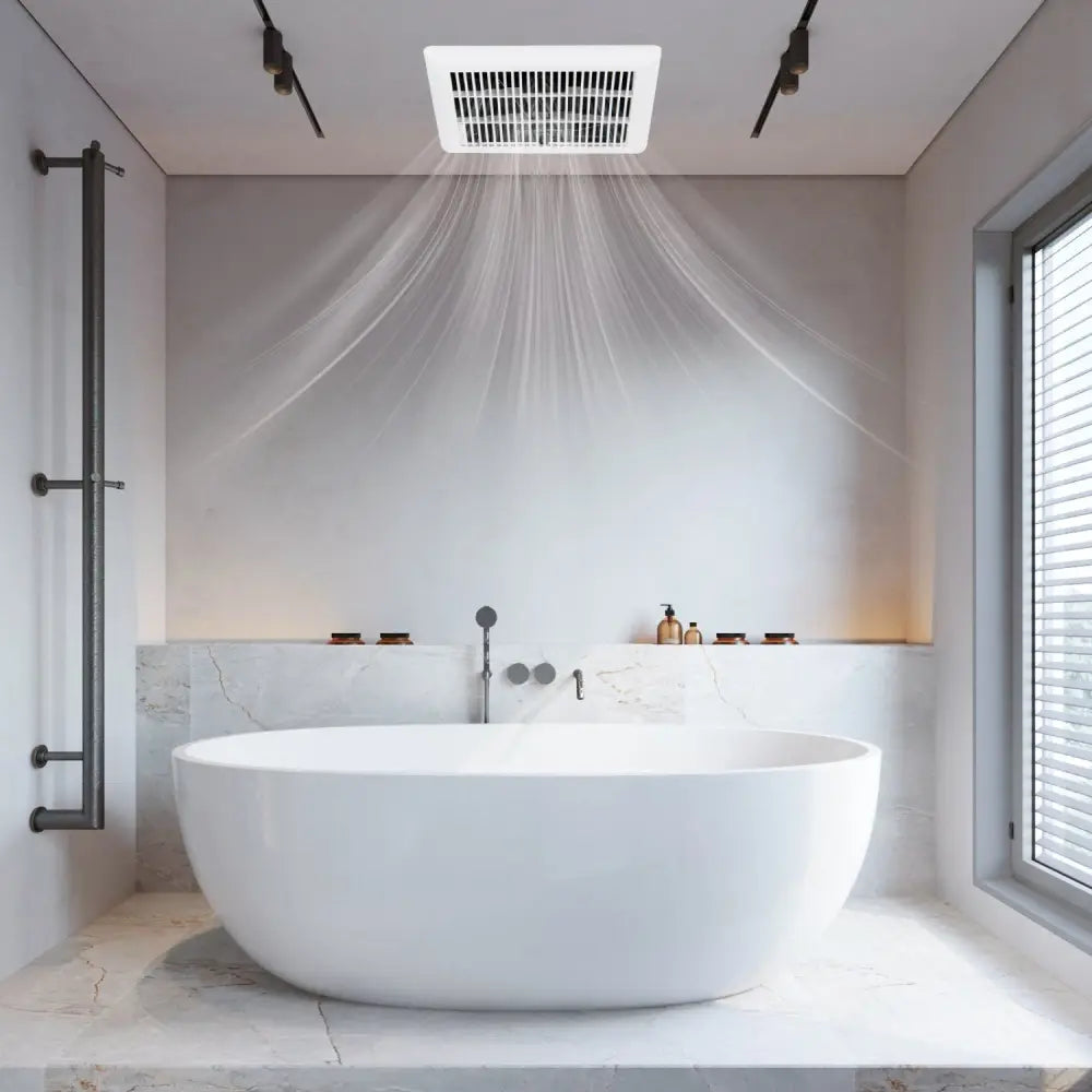 80 CFM Ceiling Mount Bathroom Exhaust Fan with Metal Housing and 4 Inches Duct - White - Ventilation Fans