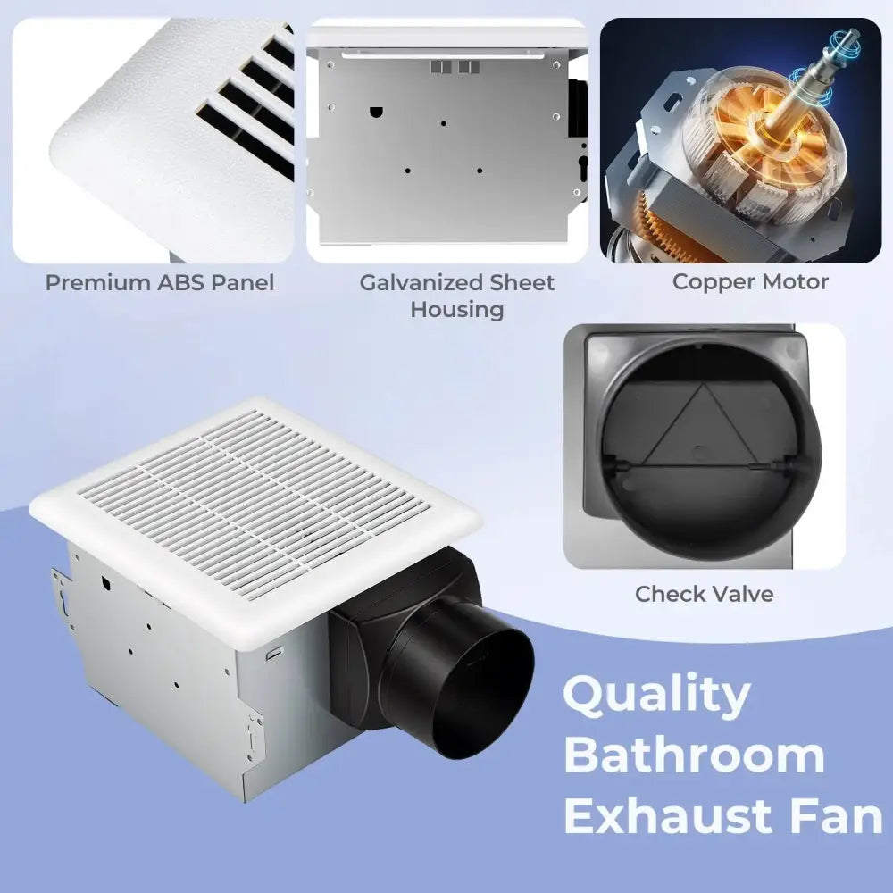 80 CFM Ceiling Mount Bathroom Exhaust Fan with Metal Housing and 4 Inches Duct Costway