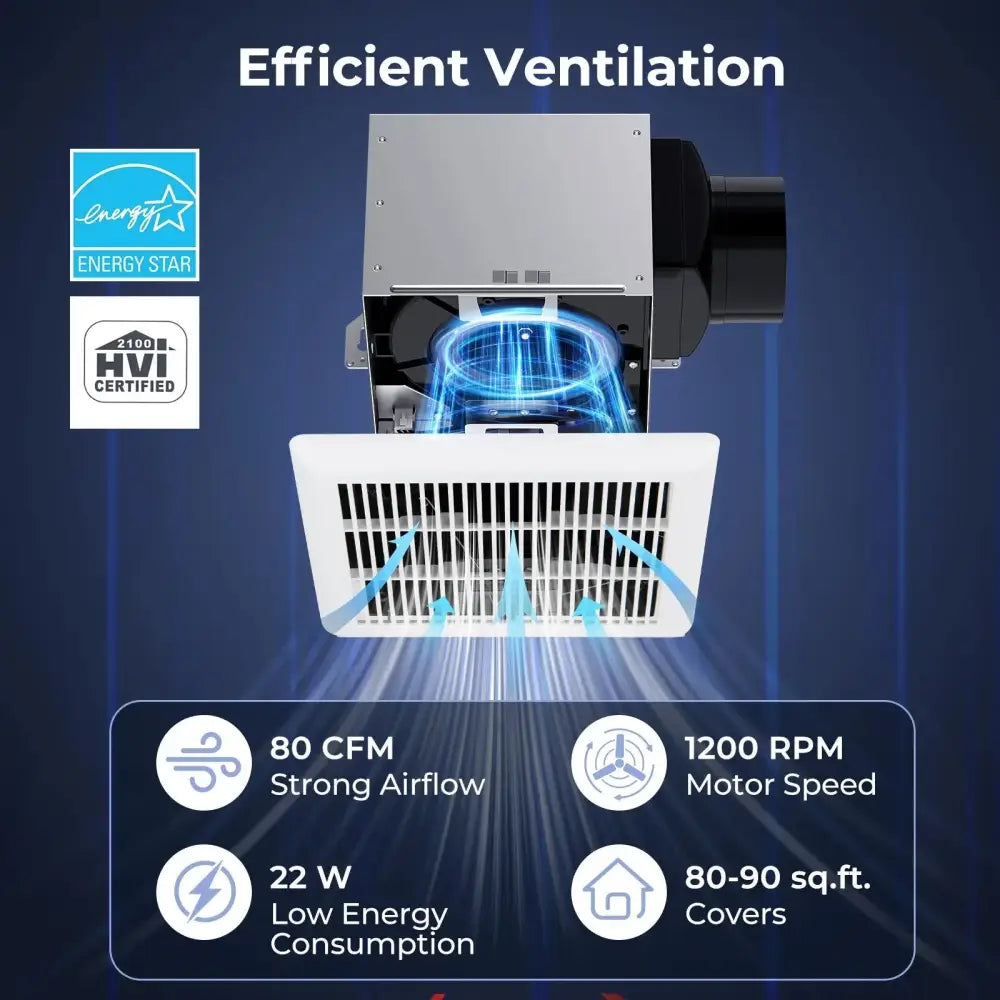 80 CFM Ceiling Mount Bathroom Exhaust Fan with Metal Housing and 4 Inches Duct Costway