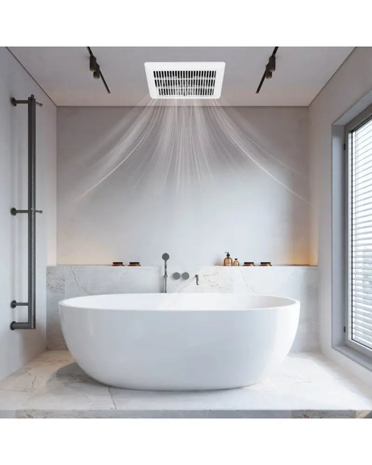 80 CFM Ceiling Mount Bathroom Exhaust Fan with Metal Housing and 4 Inches Duct - White - Ventilation Fans