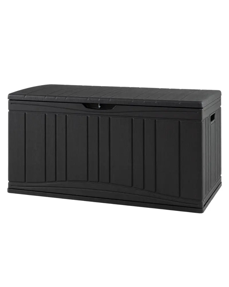 80 Gallon Outdoor Deck Box with Lockable Lid for Garden Tools Cushions-Black - Black - Sheds & Outdoor Storage