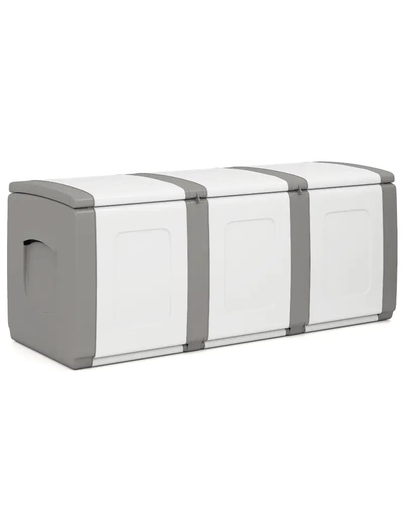 80 Gallon Patio Container with Lockable Lid for Packages and Garden-Gray - Gray - Sheds & Outdoor Storage