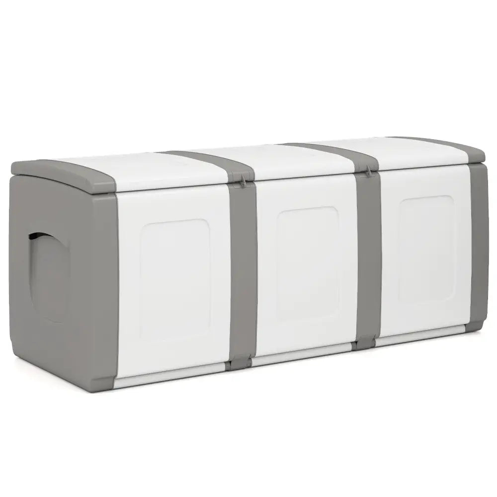 80 Gallon Patio Container with Lockable Lid for Packages and Garden-Gray - Gray - Sheds & Outdoor Storage