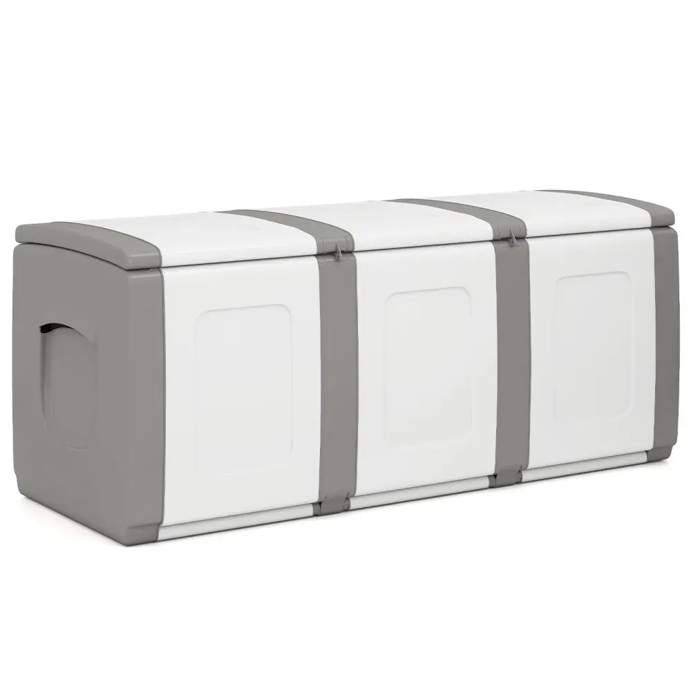 80 Gallon Patio Container with Lockable Lid for Packages and Garden-Gray - Gray - Garden Tools