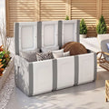 80 Gallon Patio Container with Lockable Lid for Packages and Garden-Gray - Gray - Sheds & Outdoor Storage