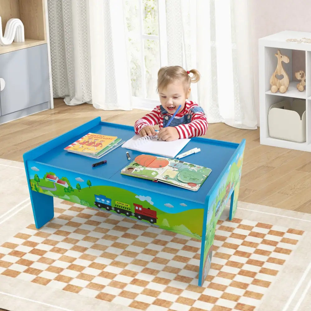 80-Piece Wooden Train Set and Table - Learning Toys