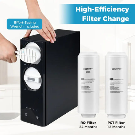 800 GPD AW-RB20 Alkaline PH+ Reverse Osmosis Water Filter - Black - Small Appliances