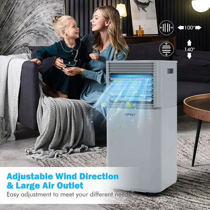 8000 BTU 3-in-1 Air Cooler with Dehumidifier and Fan Mode-Gray Costway