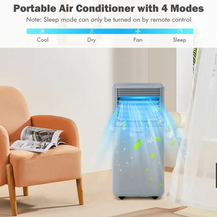 8000 BTU 3-in-1 Air Cooler with Dehumidifier and Fan Mode-Gray Costway
