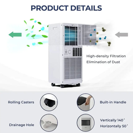 8000 BTU 3-in-1 Air Cooler with Dehumidifier and Fan Mode-White Costway