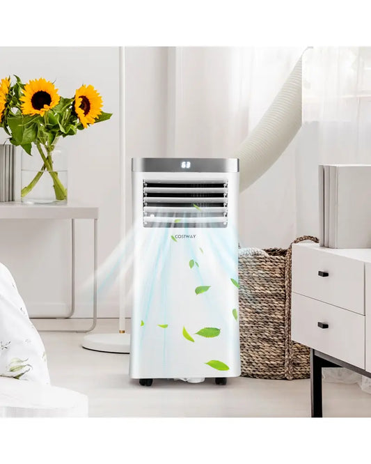 8000 BTU 3-in-1 Portable Air Conditioner with Remote Control-White - White - Portable Air Conditioners