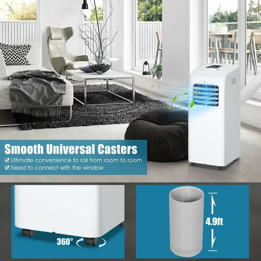 8000 BTU(Ashrae) Portable Air Conditioner with Dehumidifier Function - Portable Air Conditioners