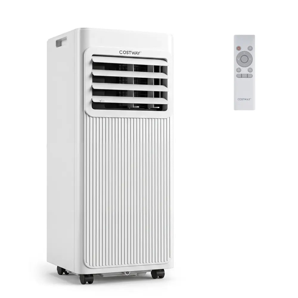 8000 BTU Portable AC with Sleep Mode and Window Kit Cools 350 Sq.Ft-White - White - Air Coolers