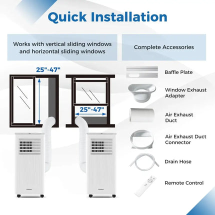 8000 BTU Portable Air Conditioner 3 in 1 AC Unit Fan and Dehumidifier Costway