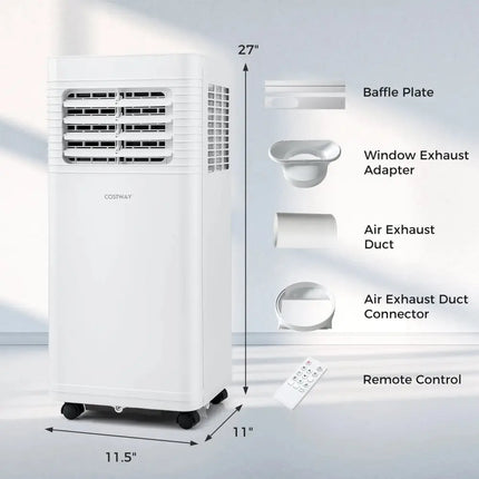 8000 BTU Portable Air Conditioner 3 in 1 AC Unit with Fan and Dehumidifier Costway