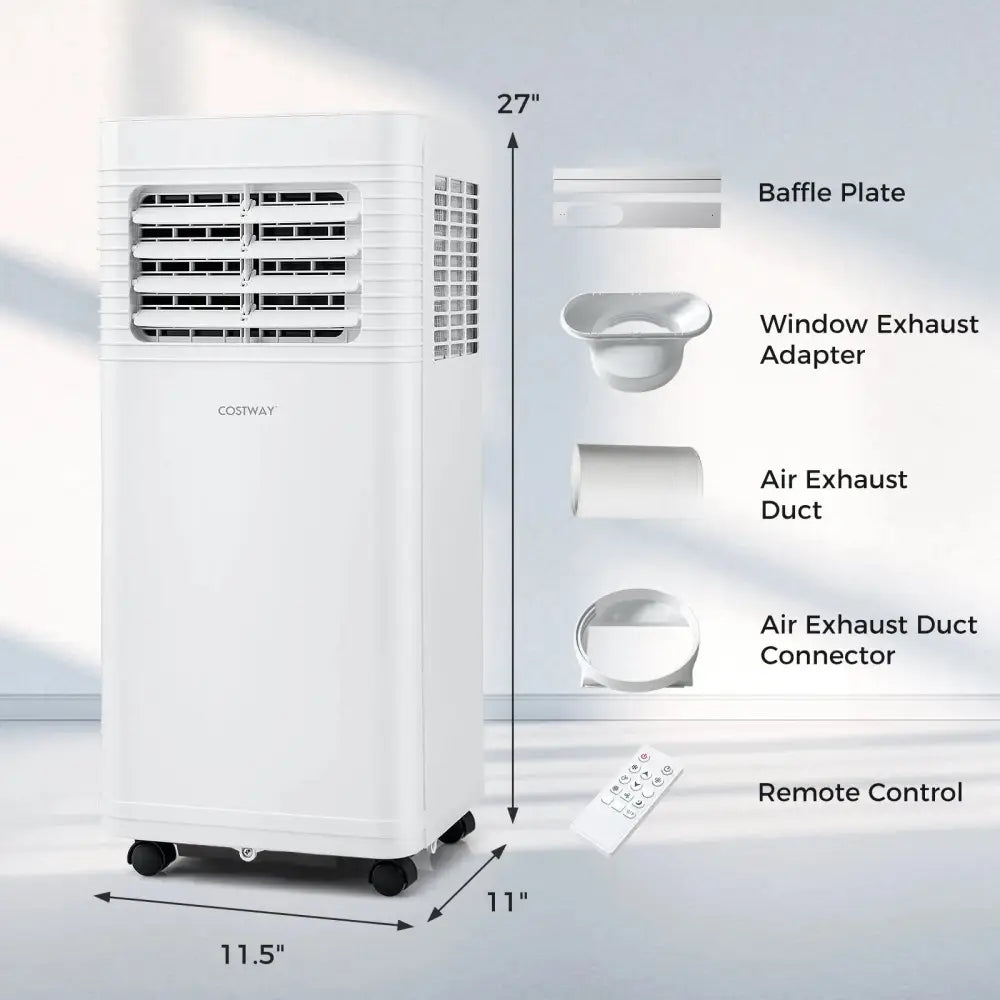 8000 BTU Portable Air Conditioner 3 in 1 AC Unit with Fan and Dehumidifier Costway