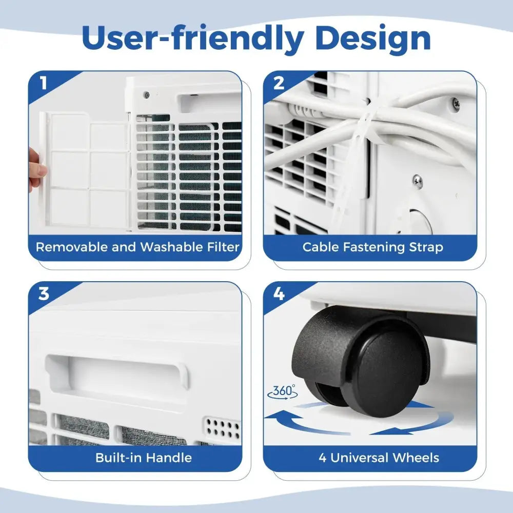 8000 BTU Portable Air Conditioner 3 in 1 AC Unit with Fan and Dehumidifier Costway