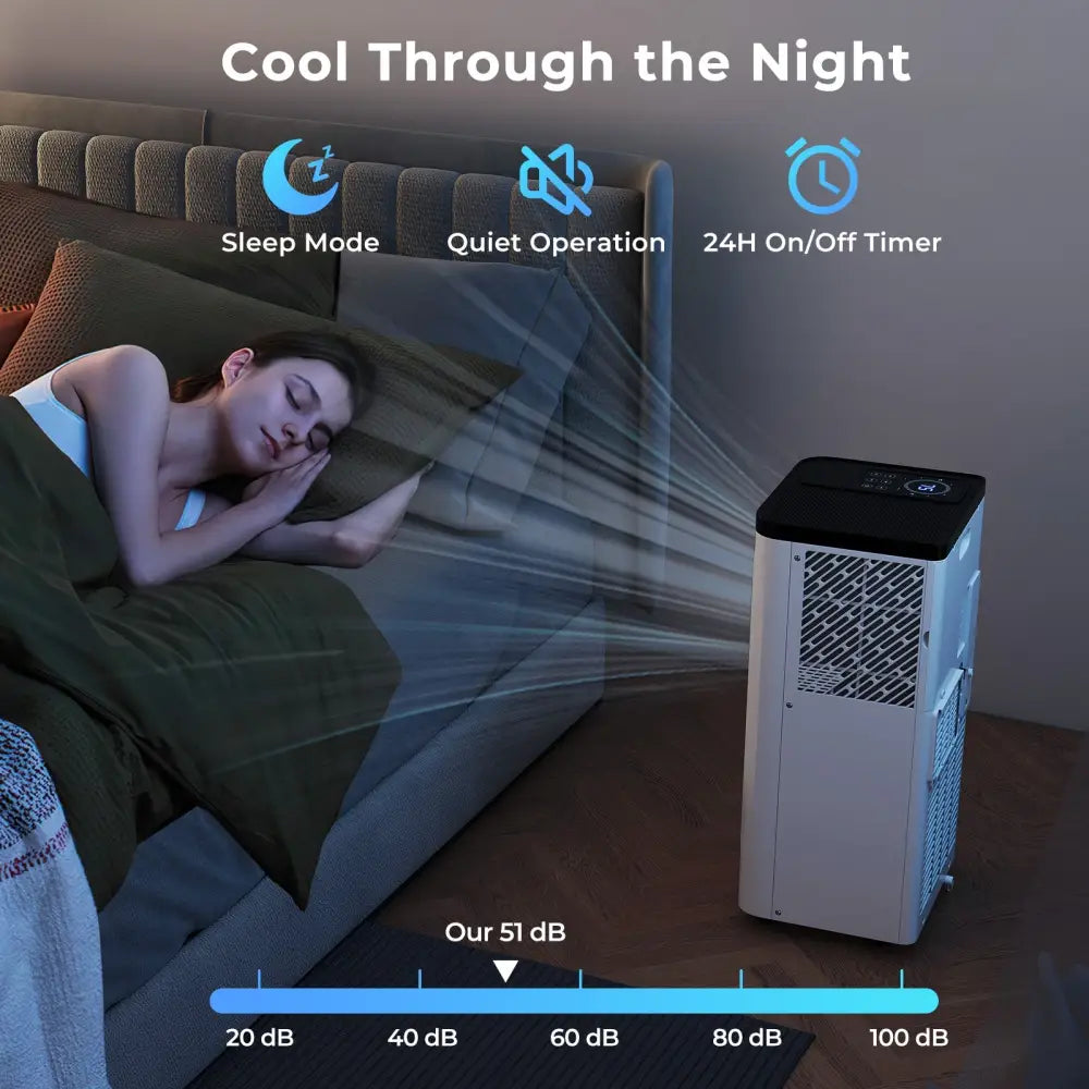 8000 BTU Portable Air Conditioner 3 in 1 Floor AC Unit Fan and Dehumidifier for Room - White - Portable Air Conditioners