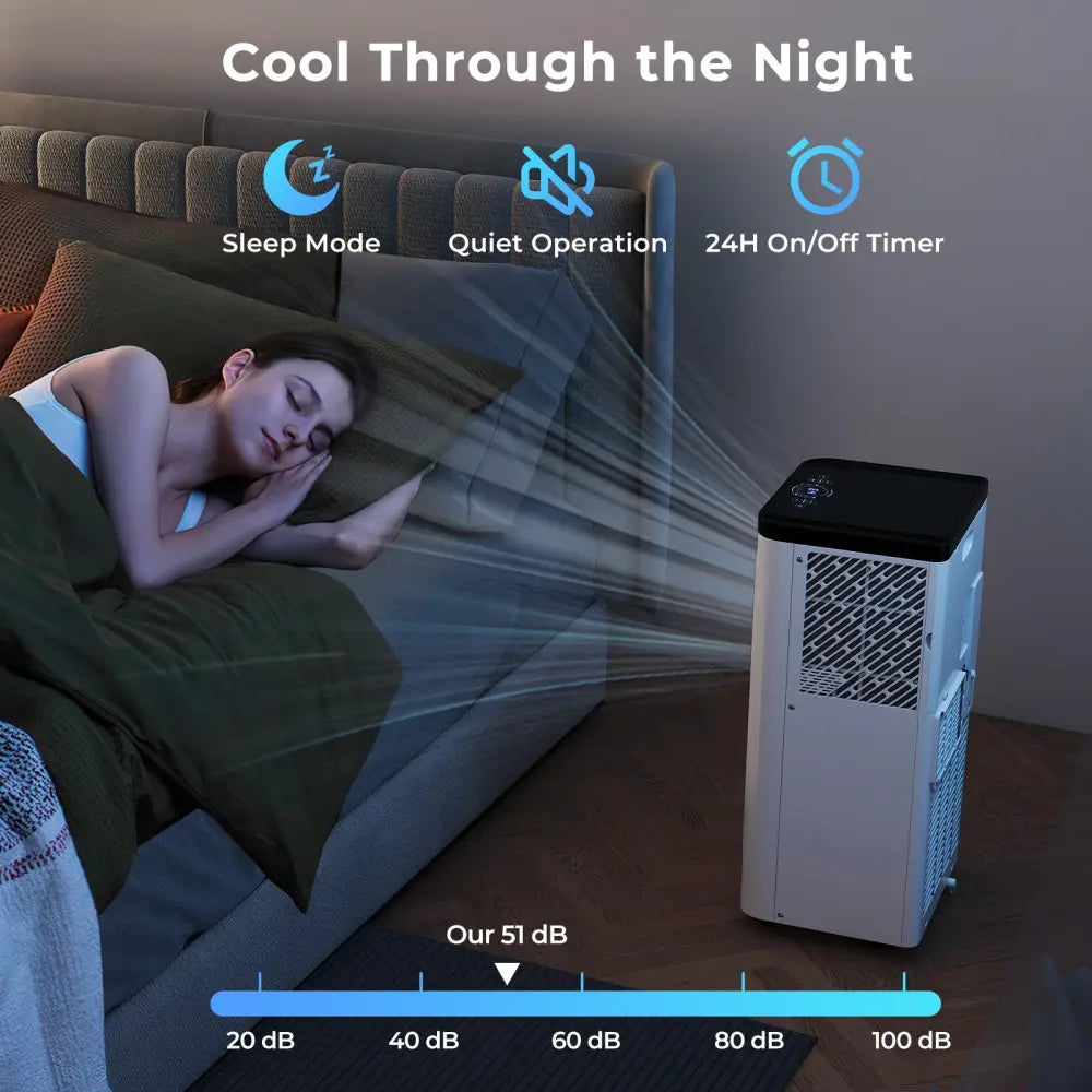 8000 BTU Portable Air Conditioner 3 in 1 Floor AC Unit - White - Portable Air Conditioners