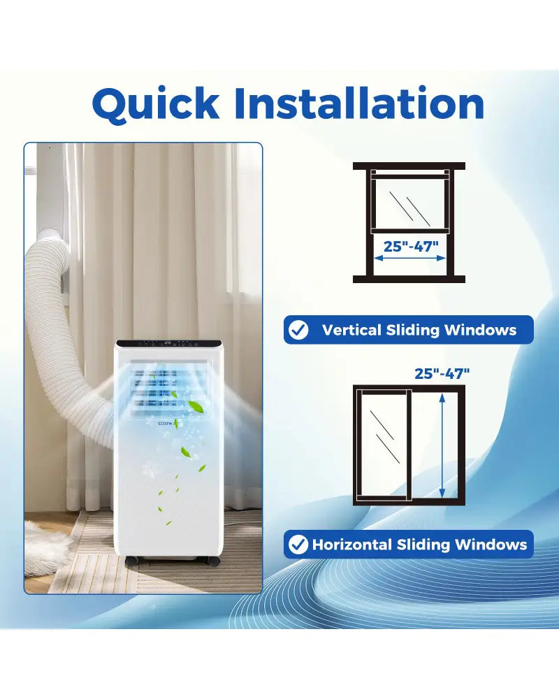 8000 BTU Portable Air Conditioner 3 in 1 Floor AC Unit with Fan and Dehumidifier - White - Portable Air Conditioners