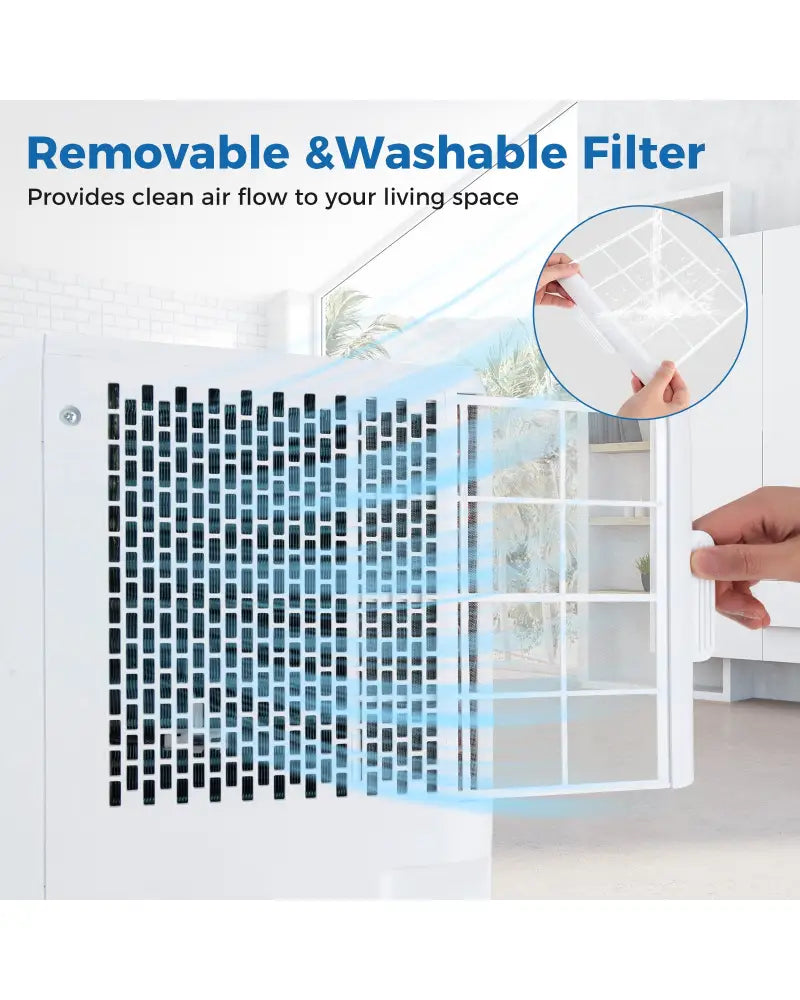 8000 BTU Portable Air Conditioner 3 in 1 Floor AC Unit with Fan and Dehumidifier - White - Portable Air Conditioners