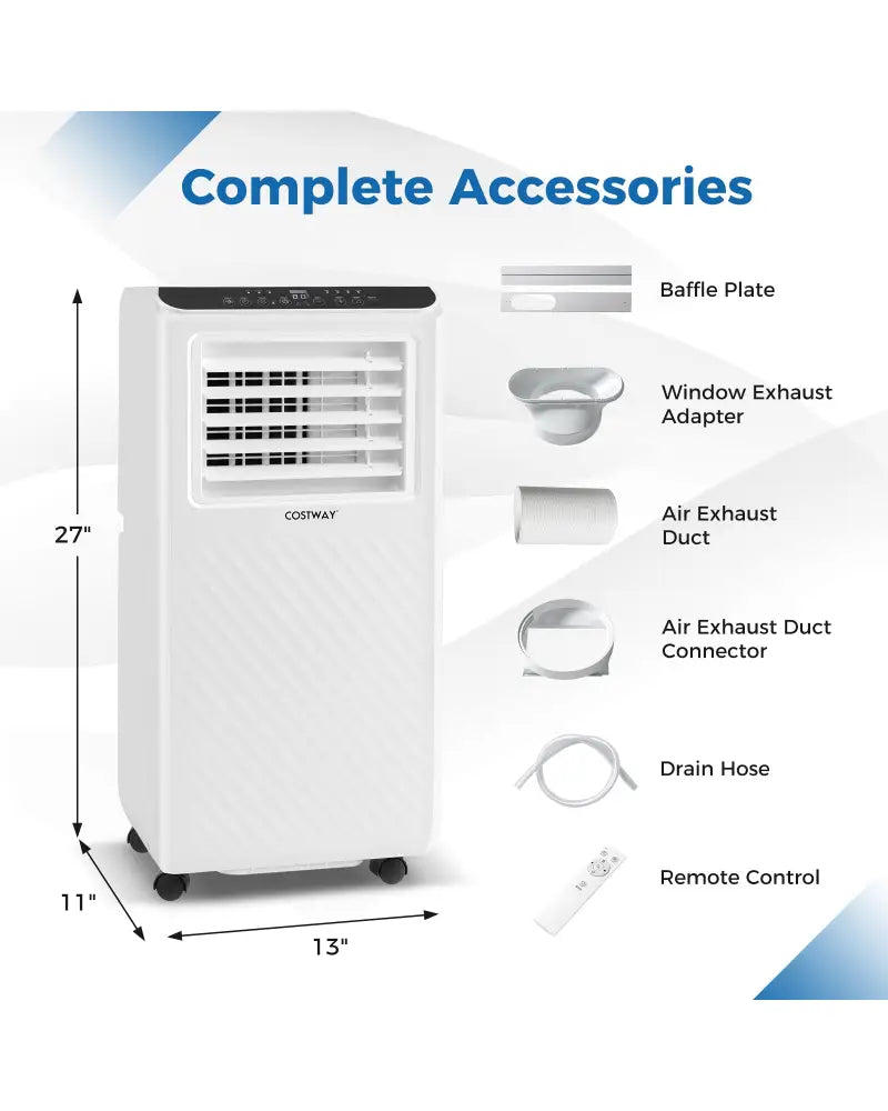 8000 BTU Portable Air Conditioner 3 in 1 Floor AC Unit with Fan and Dehumidifier - White - Portable Air Conditioners
