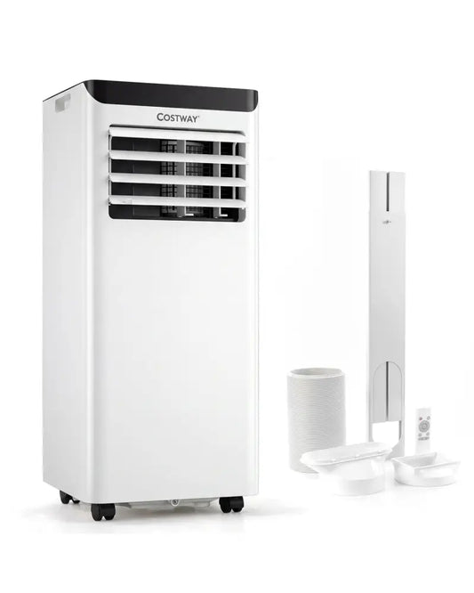 8000 BTU Portable Air Conditioner Cools with Dehumidifier and 24H Timer-Black - Black - Portable Air Conditioners