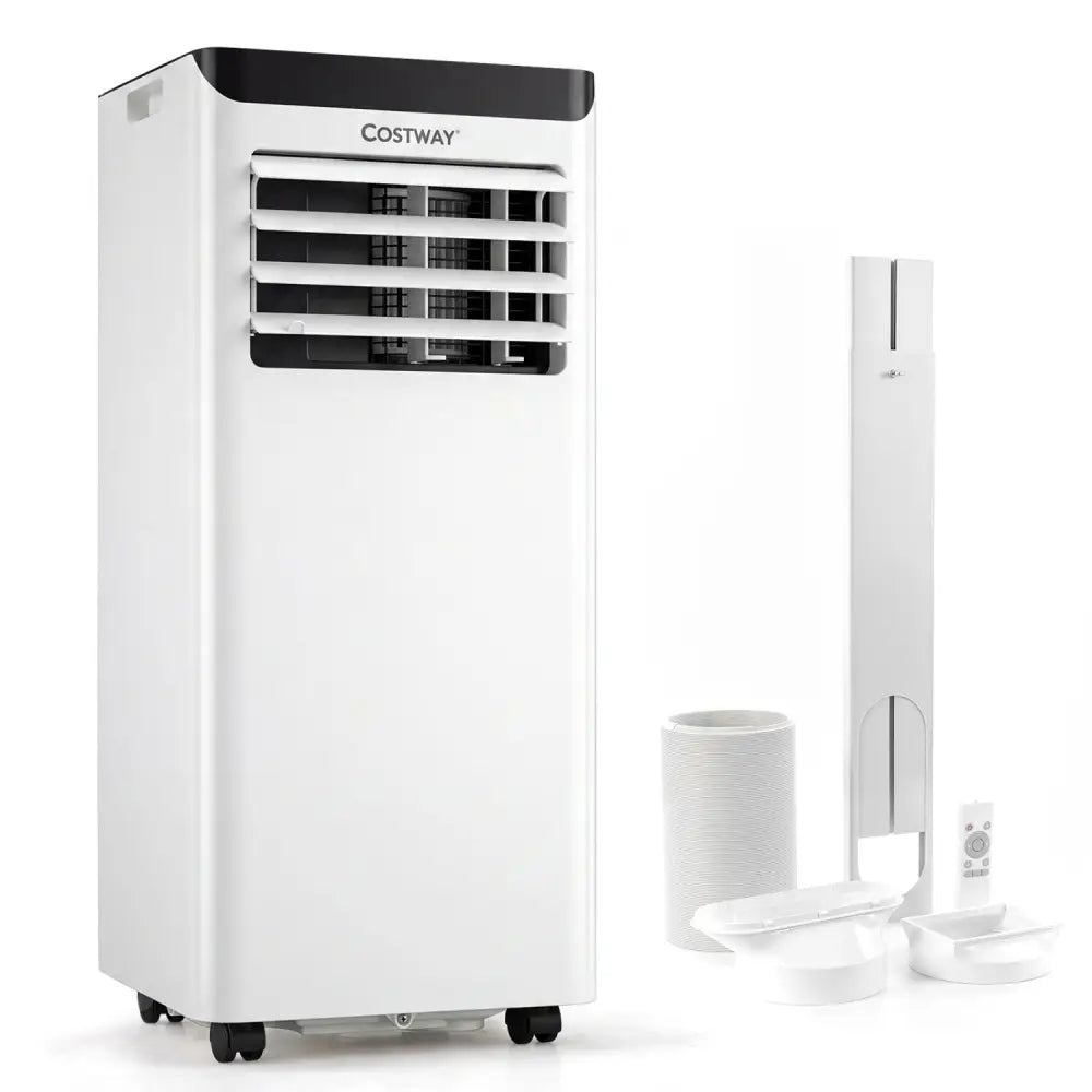 8000 BTU Portable Air Conditioner Cools with Dehumidifier and 24H Timer-Black - Black - Portable Air Conditioners