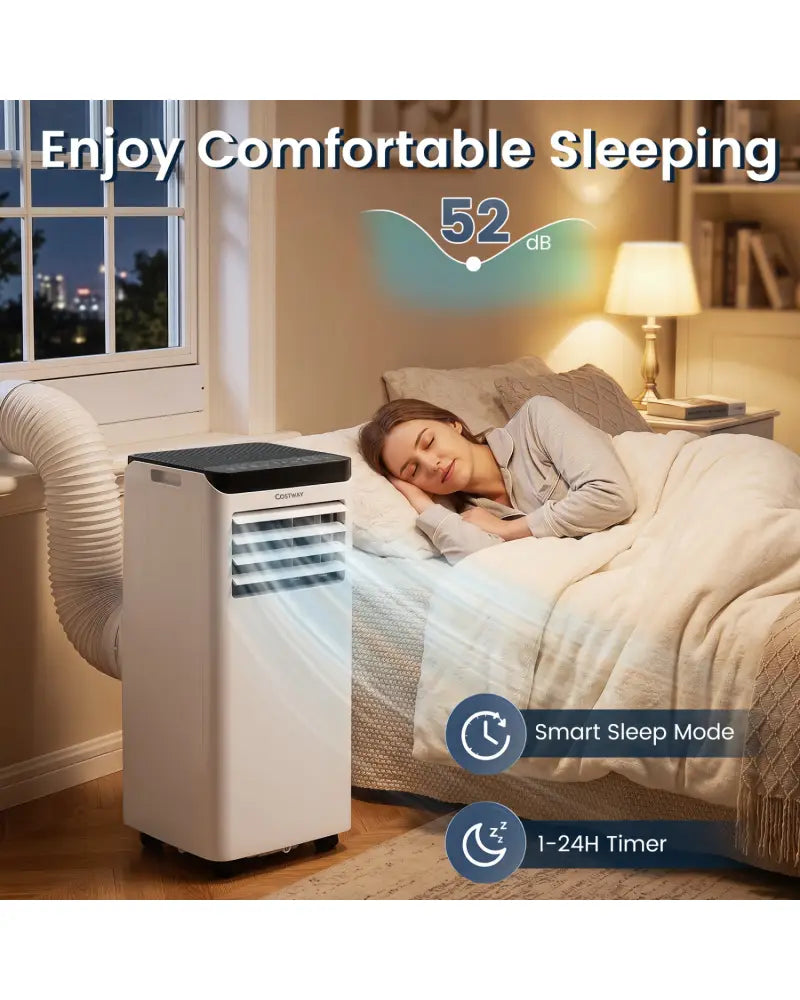 8000 BTU Portable Air Conditioner Cools with Dehumidifier and 24H Timer-Black - Black - Portable Air Conditioners