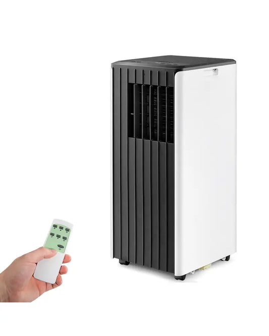 8000 BTU Portable Air Conditioner with Cool Humidifier and Sleep Mode-Black & White - Black & White - Portable Air
