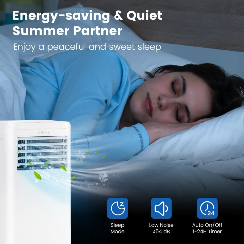 8000 BTU Portable Air Conditioner with Dehumidifier and Fan Mode - White - Portable Air Conditioners