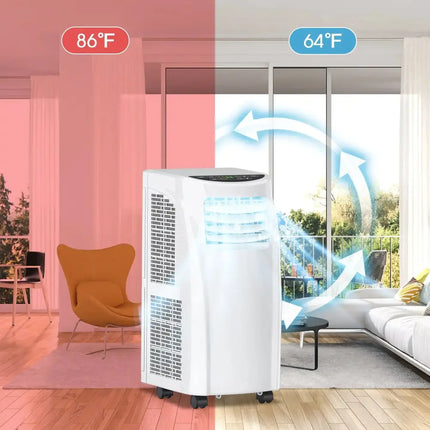 8000 BTU Portable Air Conditioner with Dehumidifier Function and Sleep Mode Costway