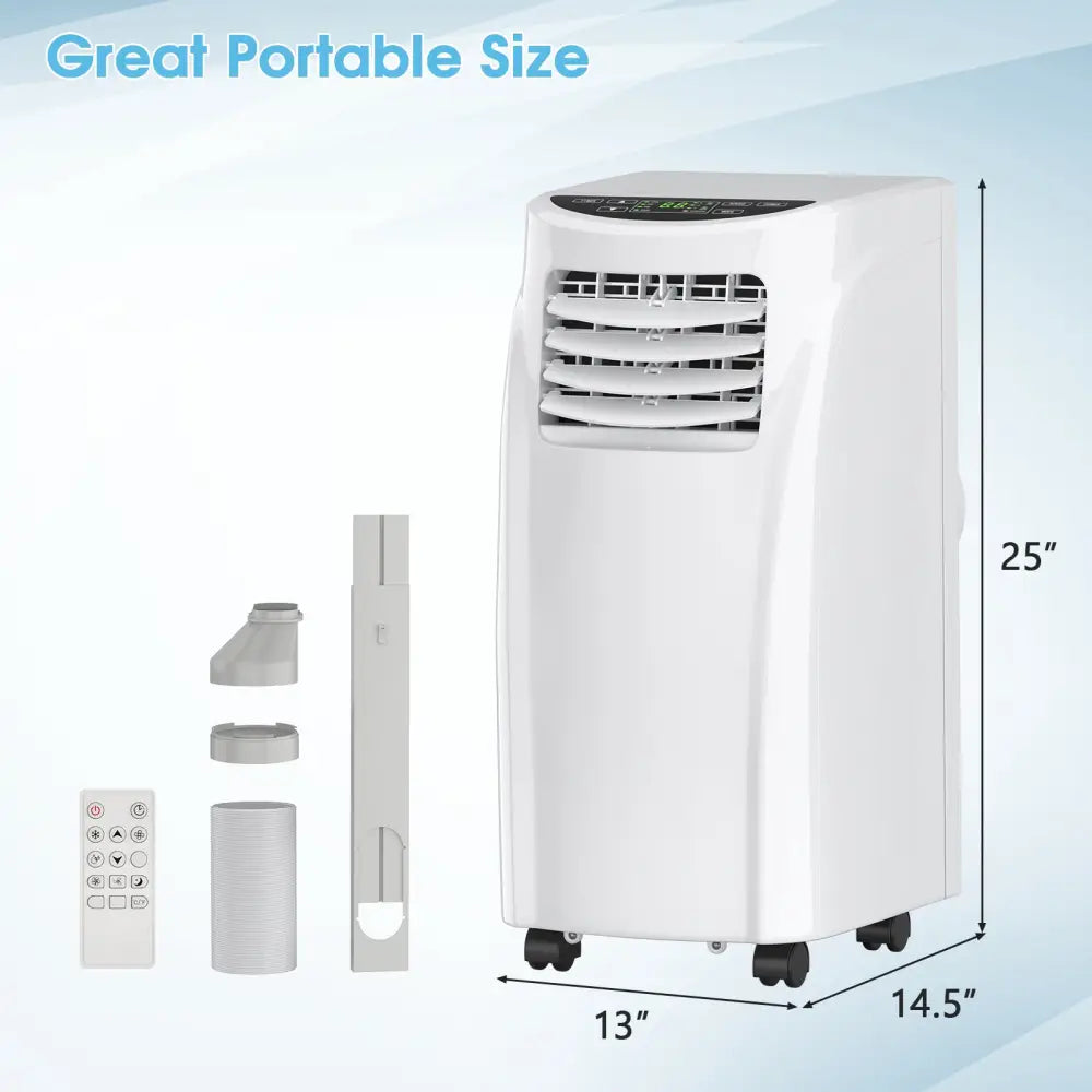 8000 BTU Portable Air Conditioner with Dehumidifier Function and Sleep Mode - White - Portable Air Conditioners